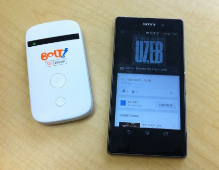 modem Bolt!, sony xperia, wifi